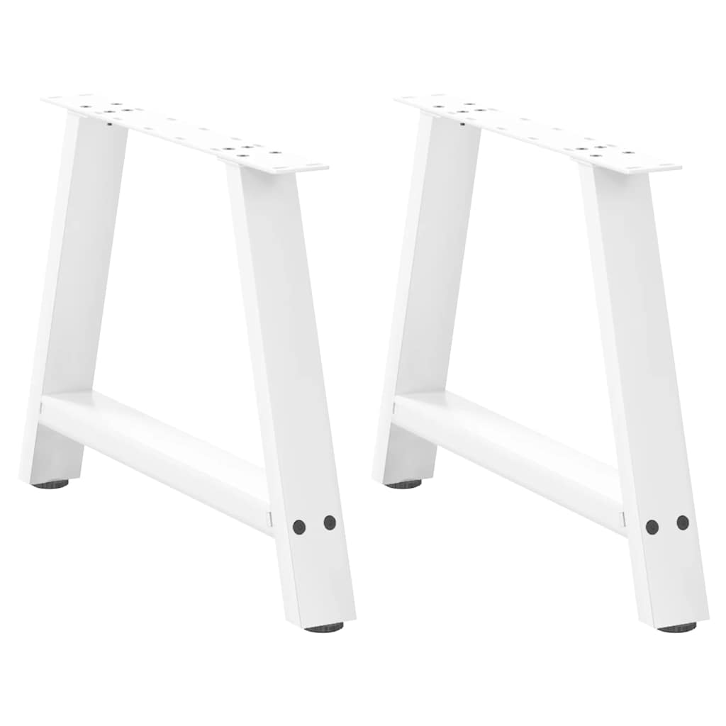 vidaXL Nogi do stolika kawowego w kształcie litery A 2 szt. Białe 70x(42-43) cm Stal