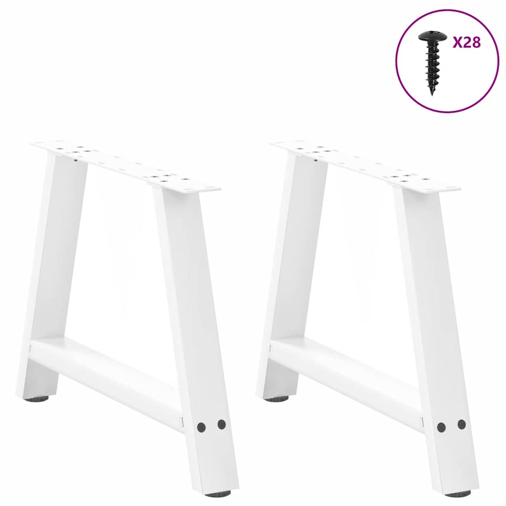 vidaXL Nogi do stolika kawowego w kształcie litery A 2 szt. Białe 70x(42-43) cm Stal