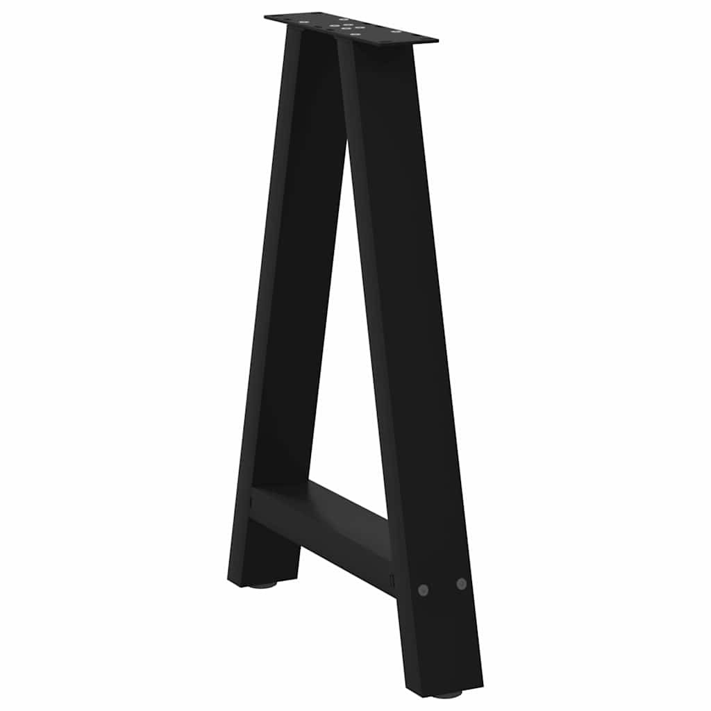 vidaXL Nogi do stołu jadalnego w kształcie litery A 2 szt. Czarne 50x(72-73) cm Stal