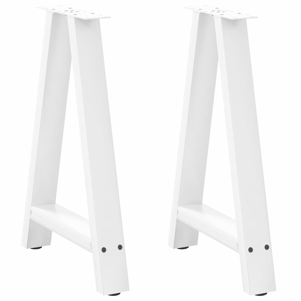 vidaXL Nogi do stołu jadalnego w kształcie litery A 2 szt. Białe 50x(72-73) cm Stal