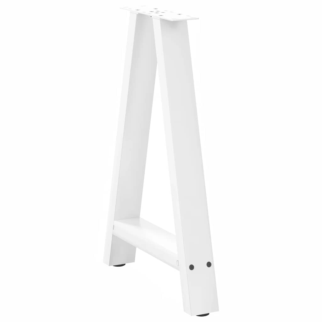 vidaXL Nogi do stołu jadalnego w kształcie litery A 2 szt. Białe 50x(72-73) cm Stal