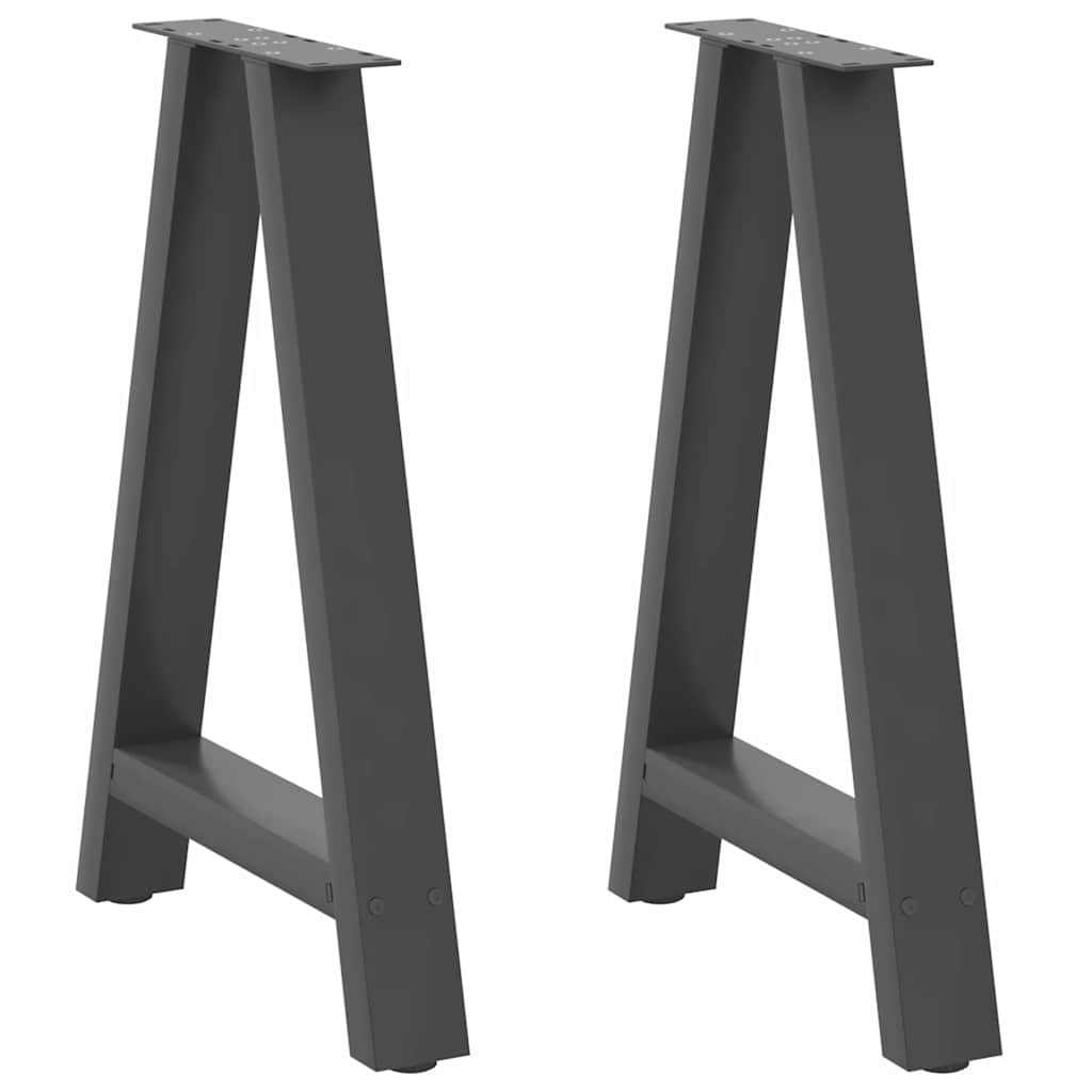 vidaXL Nogi do stołu jadalnego w kształcie litery A 2 szt. Antracyt 50x(72-73) cm Stal