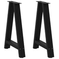vidaXL Nogi do stołu jadalnego w kształcie litery A 2 szt. Czarne 60x(72-73) cm Stal
