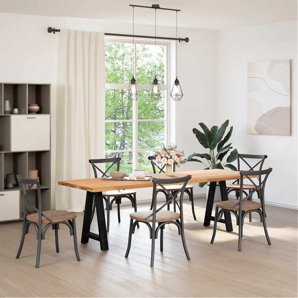 vidaXL Nogi do stołu jadalnego w kształcie litery A 2 szt. Czarne 60x(72-73) cm Stal
