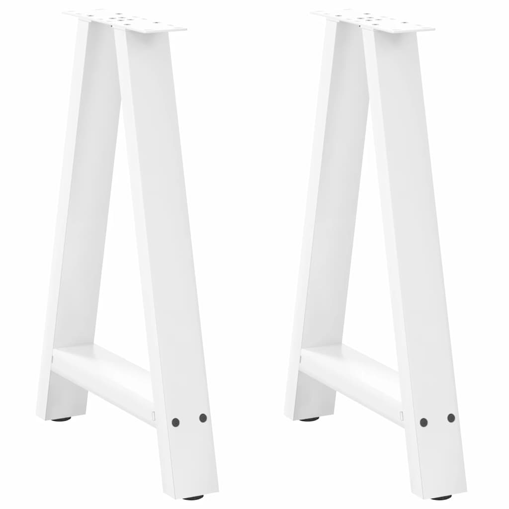 vidaXL Nogi do stołu jadalnego w kształcie litery A 2 szt. Białe 60x(72-73) cm Stal