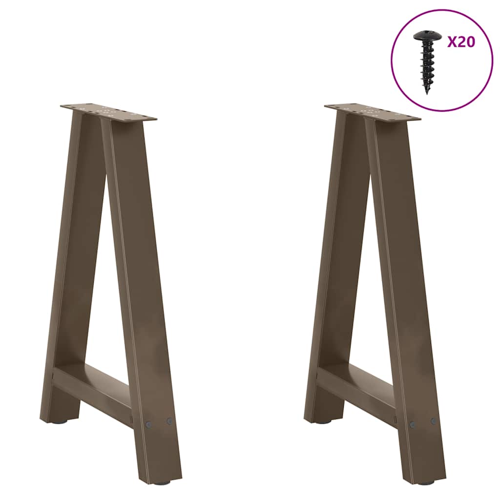 vidaXL Nogi do stołu jadalnego w kształcie litery A 2 szt. 60x(72-73) cm Stal