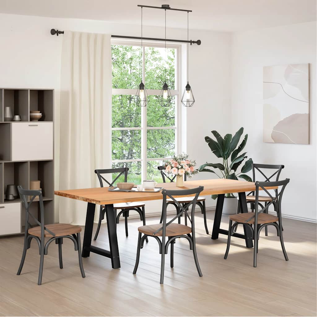 vidaXL Nogi do stołu jadalnego w kształcie litery A 2 szt. Czarne 70x(72-73) cm Stal