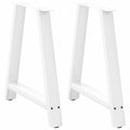 vidaXL Nogi do stołu jadalnego w kształcie litery A 2 szt. Białe 70x(72-73) cm Stal