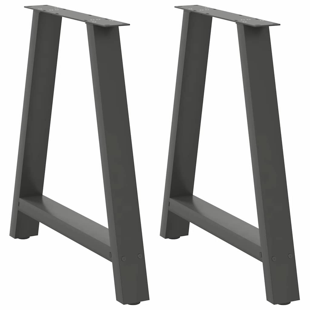 vidaXL Nogi do stołu jadalnego w kształcie litery A 2 szt. Antracyt 70x(72-73) cm Stal