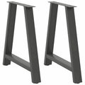 vidaXL Nogi do stołu jadalnego w kształcie litery A 2 szt. Antracyt 70x(72-73) cm Stal