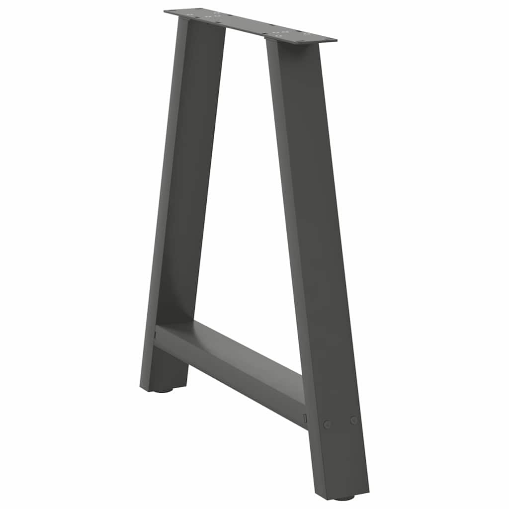 vidaXL Nogi do stołu jadalnego w kształcie litery A 2 szt. Antracyt 70x(72-73) cm Stal
