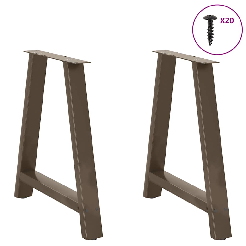 vidaXL Nogi do stołu jadalnego w kształcie litery A 2 szt. 70x(72-73) cm Stal