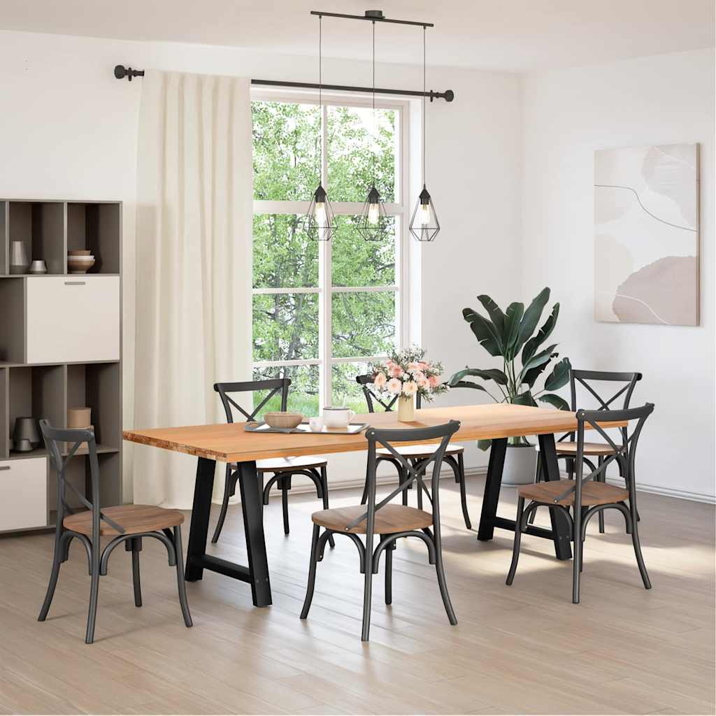 vidaXL Nogi do stołu jadalnego w kształcie litery A 2 szt. Czarne 80x(72-73) cm Stal