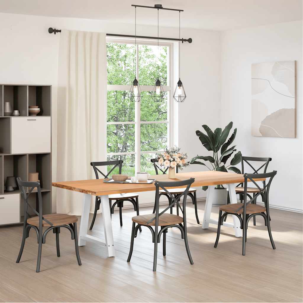 vidaXL Nogi do stołu jadalnego w kształcie litery A 2 szt. Białe 80x(72-73) cm Stal