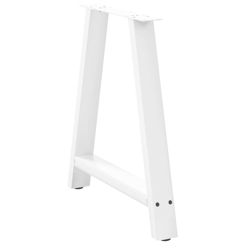 vidaXL Nogi do stołu jadalnego w kształcie litery A 2 szt. Białe 80x(72-73) cm Stal