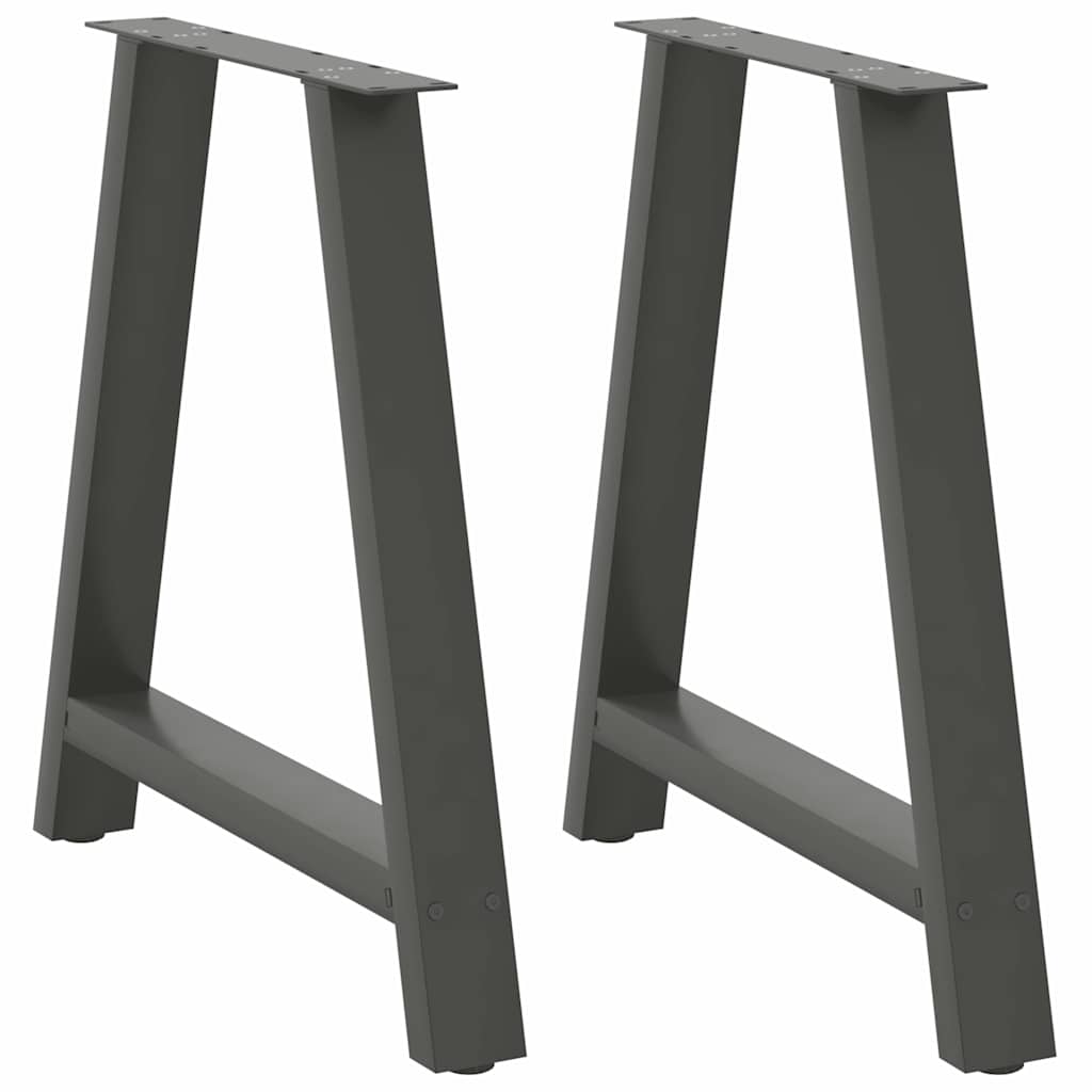 vidaXL Nogi do stołu jadalnego w kształcie litery A 2 szt. Antracyt 80x(72-73) cm Stal