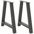 vidaXL Nogi do stołu jadalnego w kształcie litery A 2 szt. Antracyt 80x(72-73) cm Stal