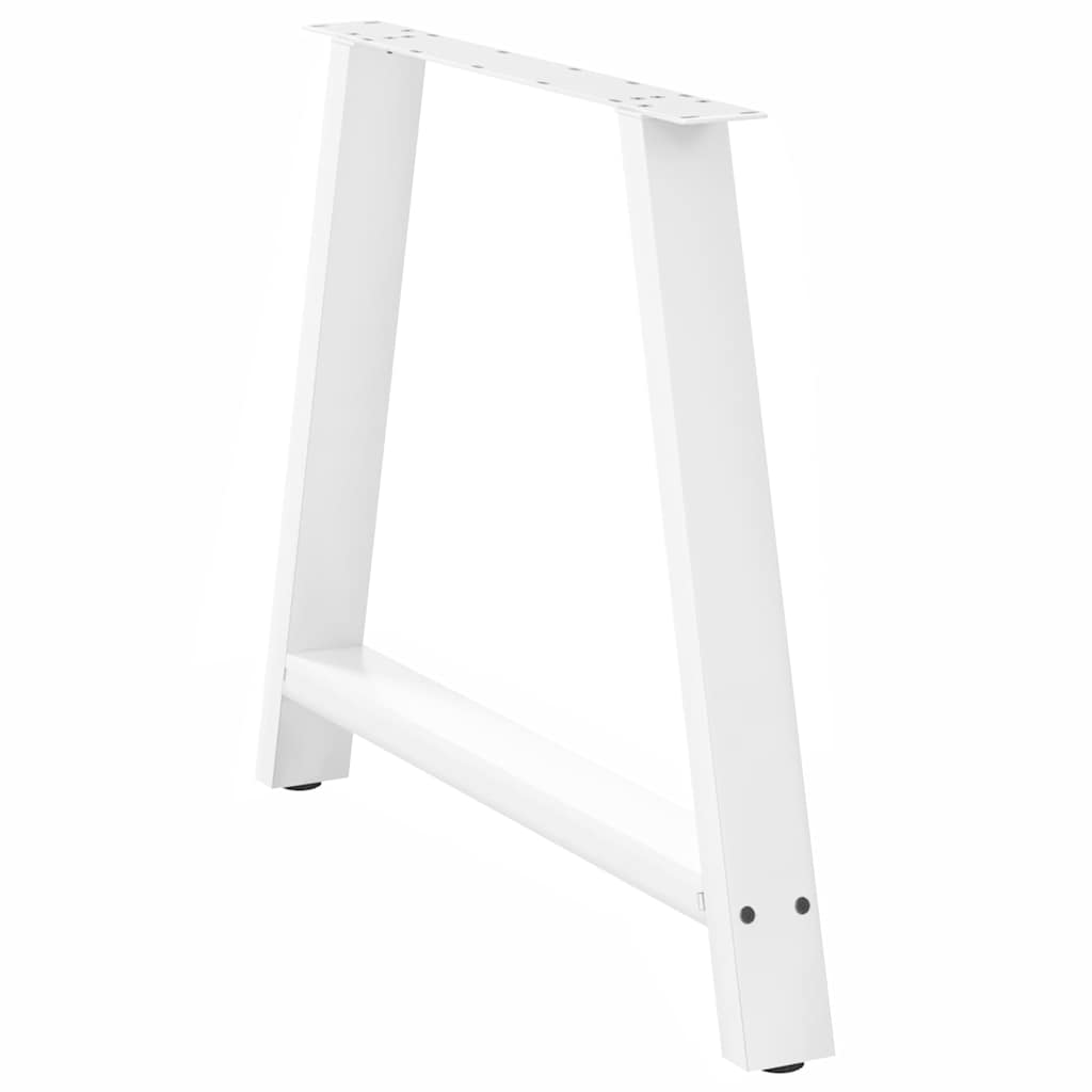 vidaXL Nogi do stołu jadalnego w kształcie litery A 2 szt. Białe 90x(72-73) cm Stal