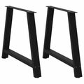 vidaXL Nogi do stołu jadalnego w kształcie litery A 2 szt. Czarne 100x(72-73) cm Stal