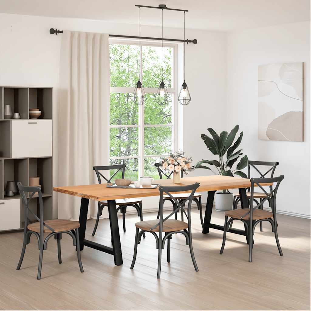 vidaXL Nogi do stołu jadalnego w kształcie litery A 2 szt. Czarne 100x(72-73) cm Stal