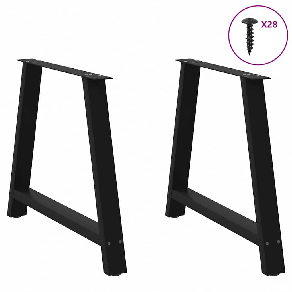 vidaXL Nogi do stołu jadalnego w kształcie litery A 2 szt. Czarne 100x(72-73) cm Stal