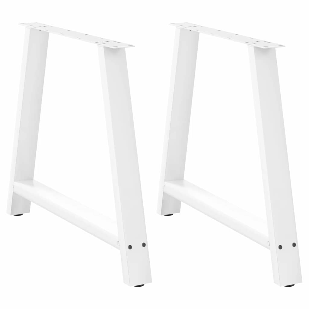 vidaXL Nogi do stołu jadalnego w kształcie litery A 2 szt. Białe 100x(72-73) cm Stal