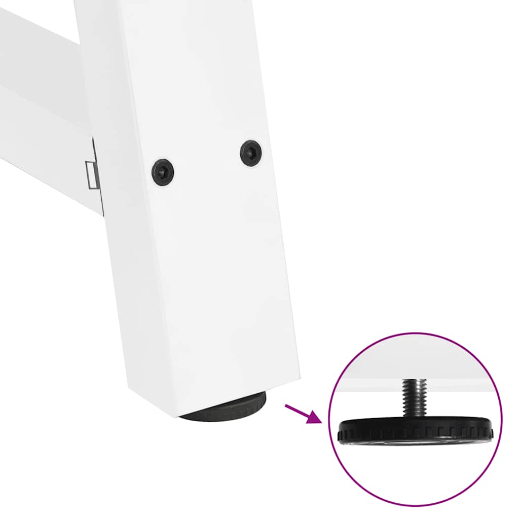 vidaXL Nogi do stołu jadalnego w kształcie litery A 2 szt. Białe 100x(72-73) cm Stal