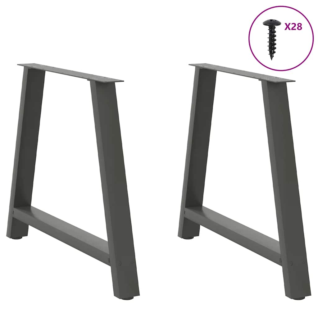 vidaXL Nogi do stołu jadalnego w kształcie litery A 2 szt. Antracyt 100x(72-73) cm Stal