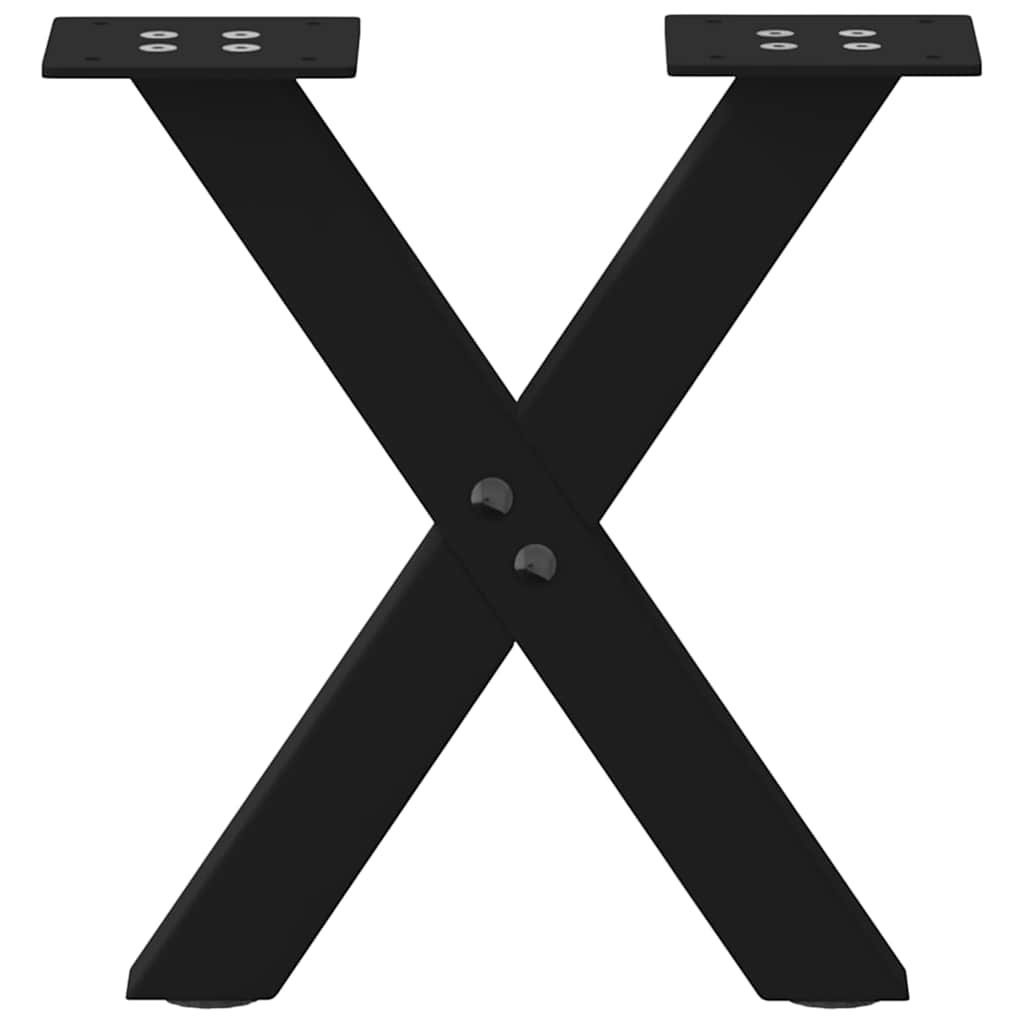 vidaXL Nogi do stolika kawowego w kształcie litery X 2 szt. Czarne 30x(30-31) cm Stal