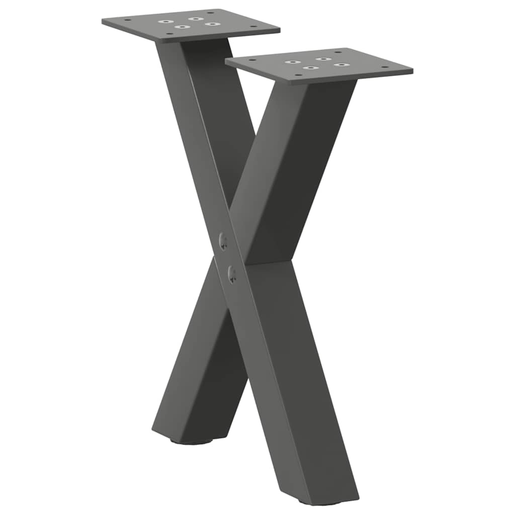 vidaXL Nogi do stolika kawowego w kształcie litery X 2 szt. Antracyt 30x(30-31) cm Stal