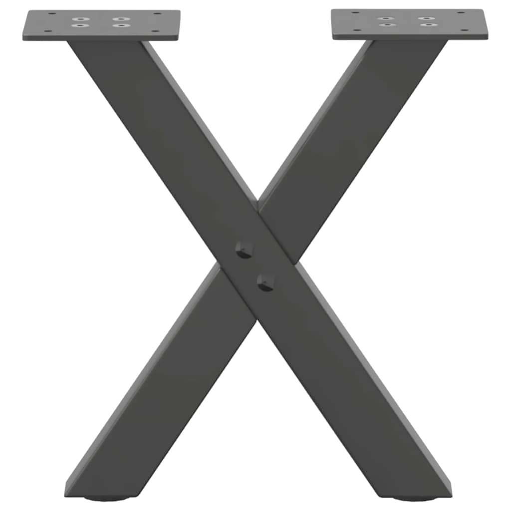 vidaXL Nogi do stolika kawowego w kształcie litery X 2 szt. Antracyt 30x(30-31) cm Stal