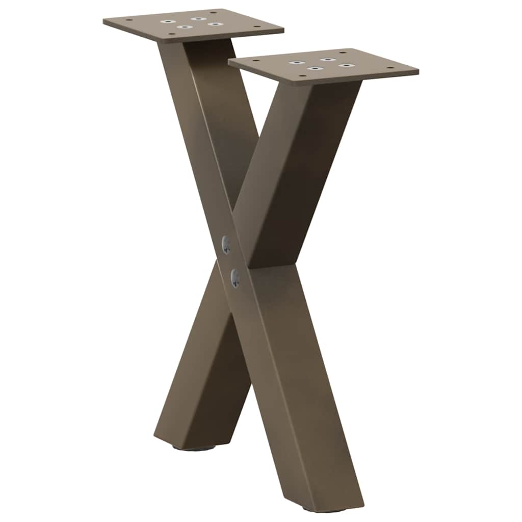 vidaXL Nogi do stolika kawowego w kształcie litery X 2 szt. Naturalna stal 30x(30-31) cm Stal