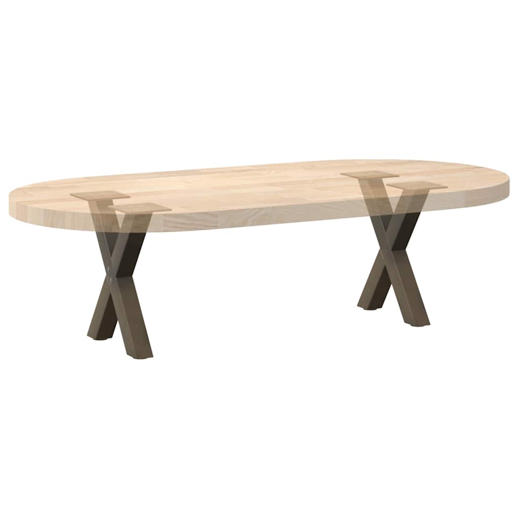 vidaXL Nogi do stolika kawowego w kształcie litery X 2 szt. Naturalna stal 30x(30-31) cm Stal