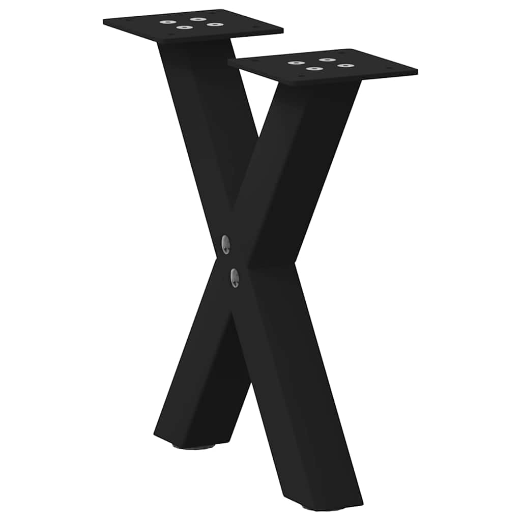 vidaXL Nogi do stolika kawowego w kształcie litery X 2 szt. Czarne 37x(30-31) cm Stal