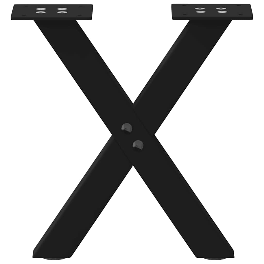 vidaXL Nogi do stolika kawowego w kształcie litery X 2 szt. Czarne 37x(30-31) cm Stal