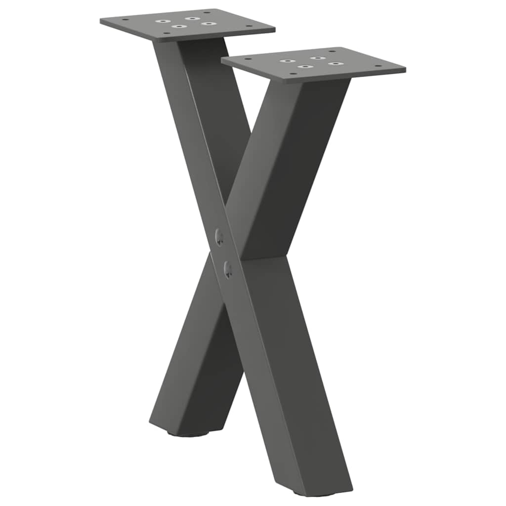 vidaXL Nogi do stolika kawowego w kształcie litery X 2 szt. Antracyt 37x(30-31) cm Stal
