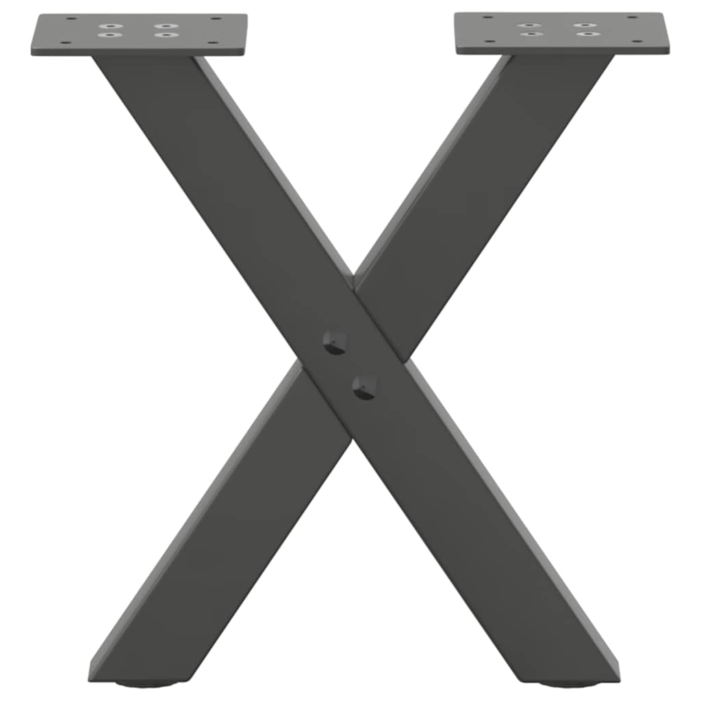 vidaXL Nogi do stolika kawowego w kształcie litery X 2 szt. Antracyt 37x(30-31) cm Stal