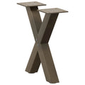 vidaXL Nogi do stolika kawowego w kształcie litery X 2 szt. Naturalna stal 37x(30-31) cm Stal