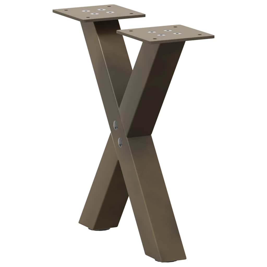 vidaXL Nogi do stolika kawowego w kształcie litery X 2 szt. Naturalna stal 37x(30-31) cm Stal