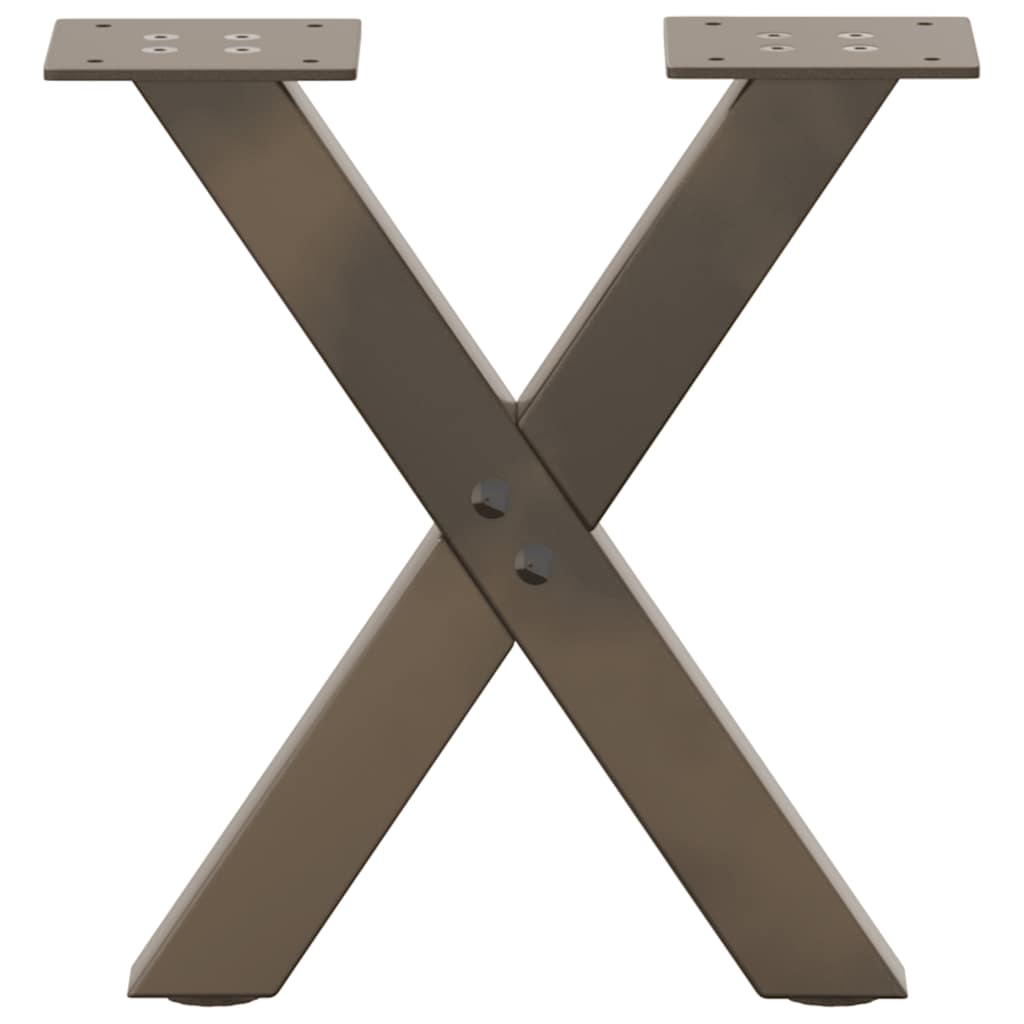 vidaXL Nogi do stolika kawowego w kształcie litery X 2 szt. Naturalna stal 37x(30-31) cm Stal
