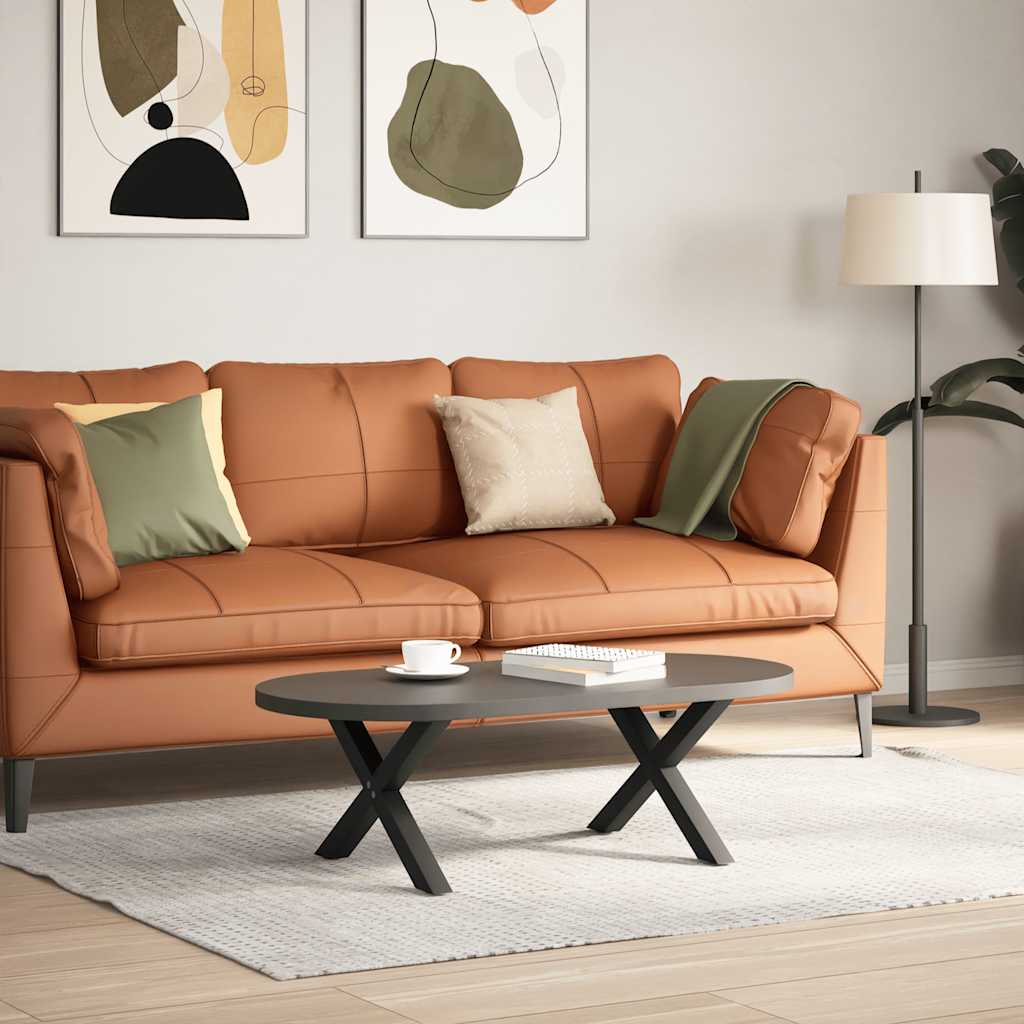 vidaXL Nogi do stolika kawowego w kształcie litery X 2 szt. Czarne 50x(30-31) cm Stal