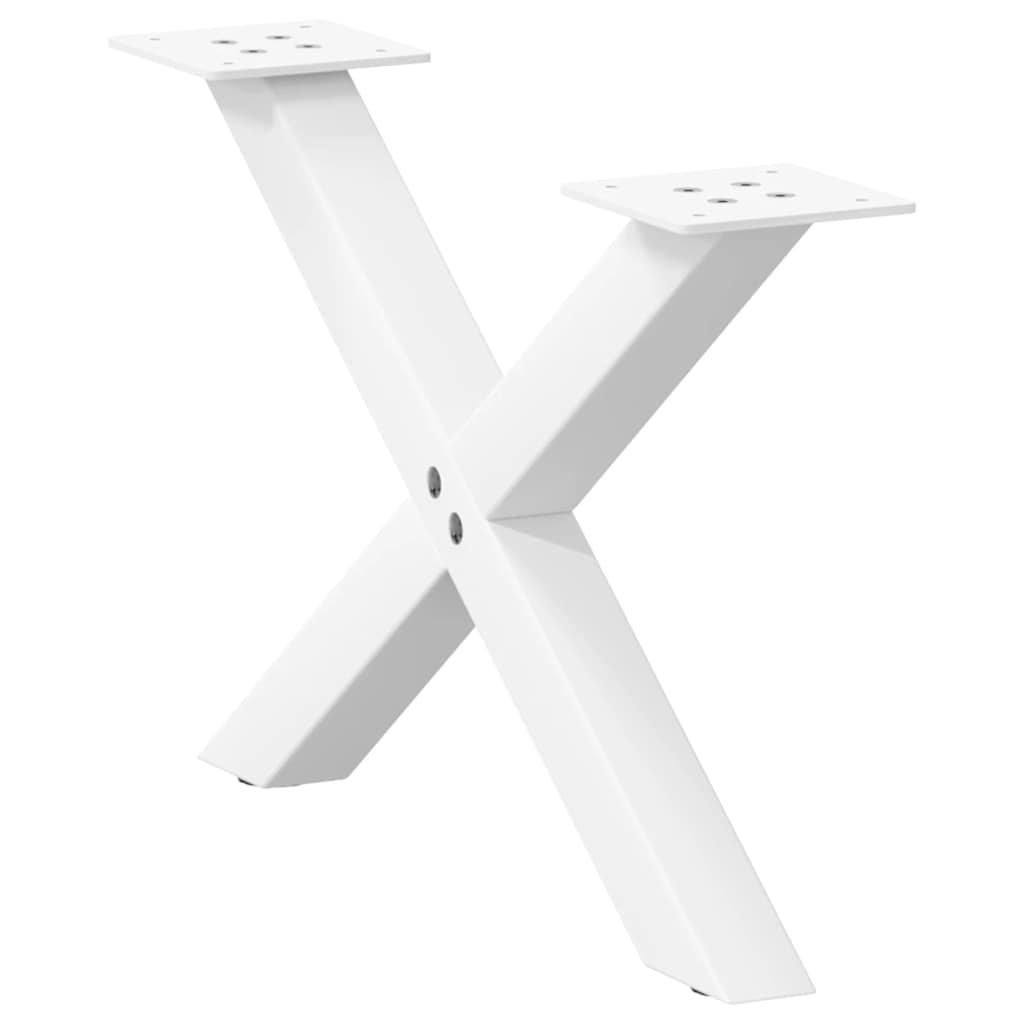 vidaXL Nogi do stolika kawowego w kształcie litery X 2 szt. Białe 50x(30-31) cm Stal