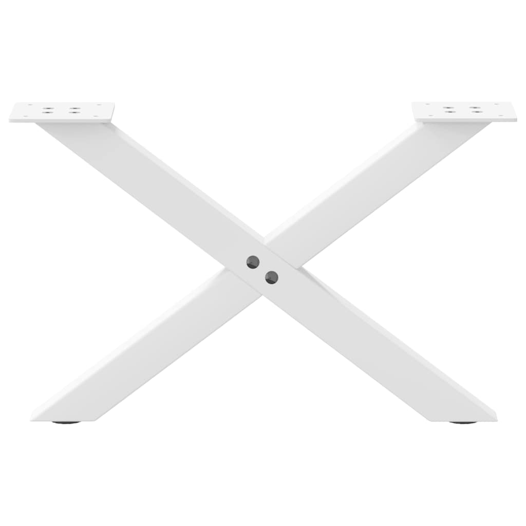 vidaXL Nogi do stolika kawowego w kształcie litery X 2 szt. Białe 50x(30-31) cm Stal
