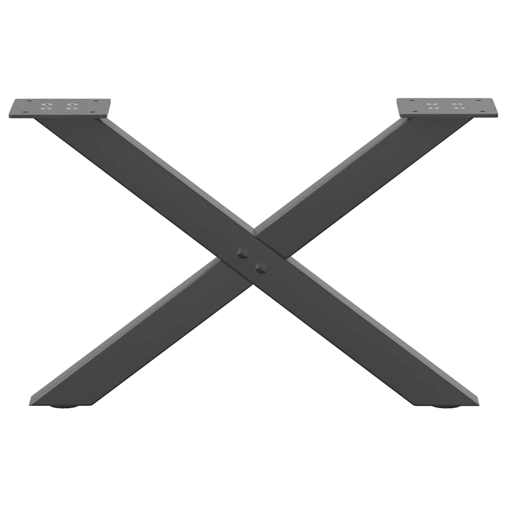 vidaXL Nogi do stolika kawowego w kształcie litery X 2 szt. Antracyt 50x(30-31) cm Stal