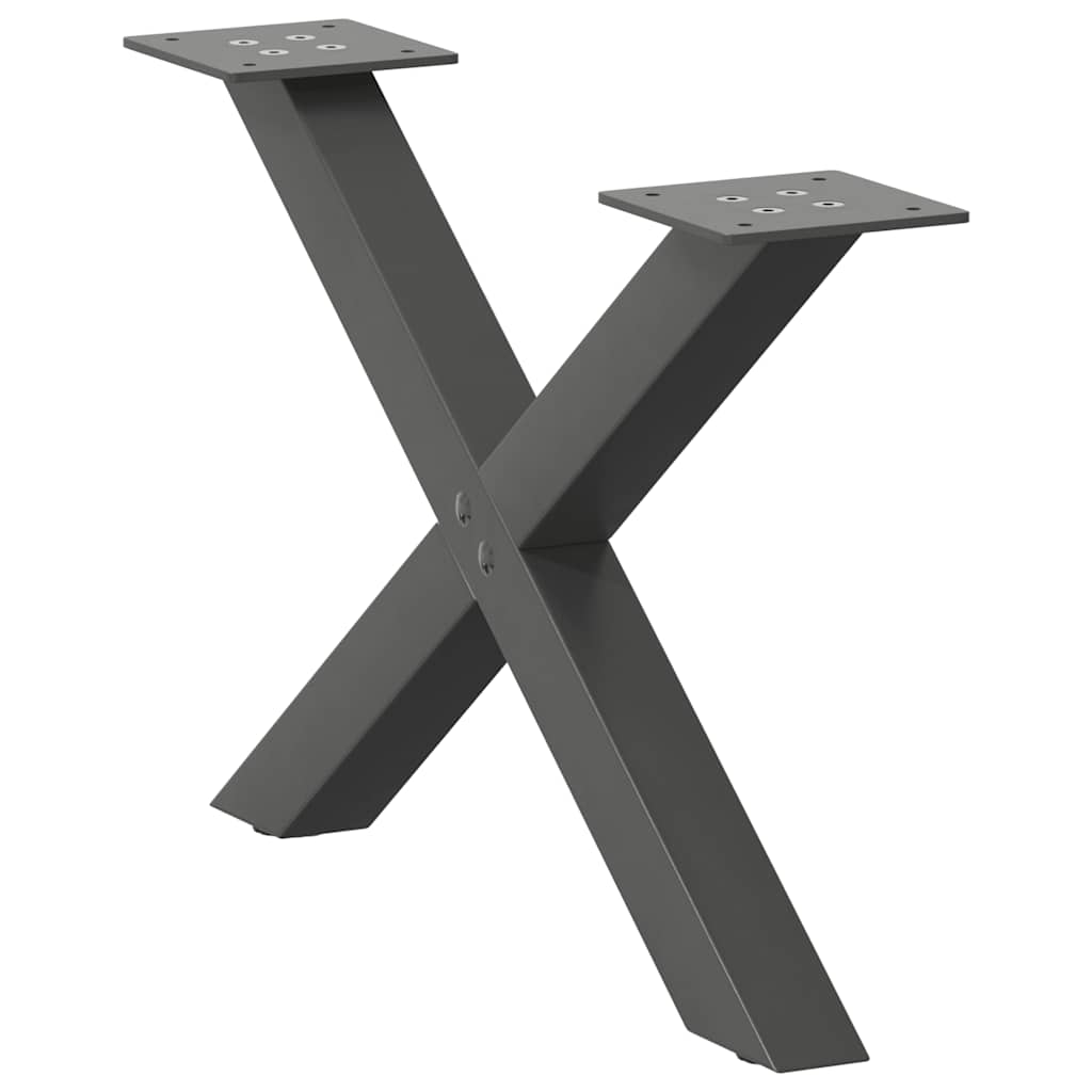vidaXL Nogi do stolika kawowego w kształcie litery X 2 szt. Antracyt 50x(30-31) cm Stal