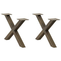 vidaXL Nogi do stolika kawowego w kształcie litery X 2 szt. Naturalna stal 50x(30-31) cm Stal