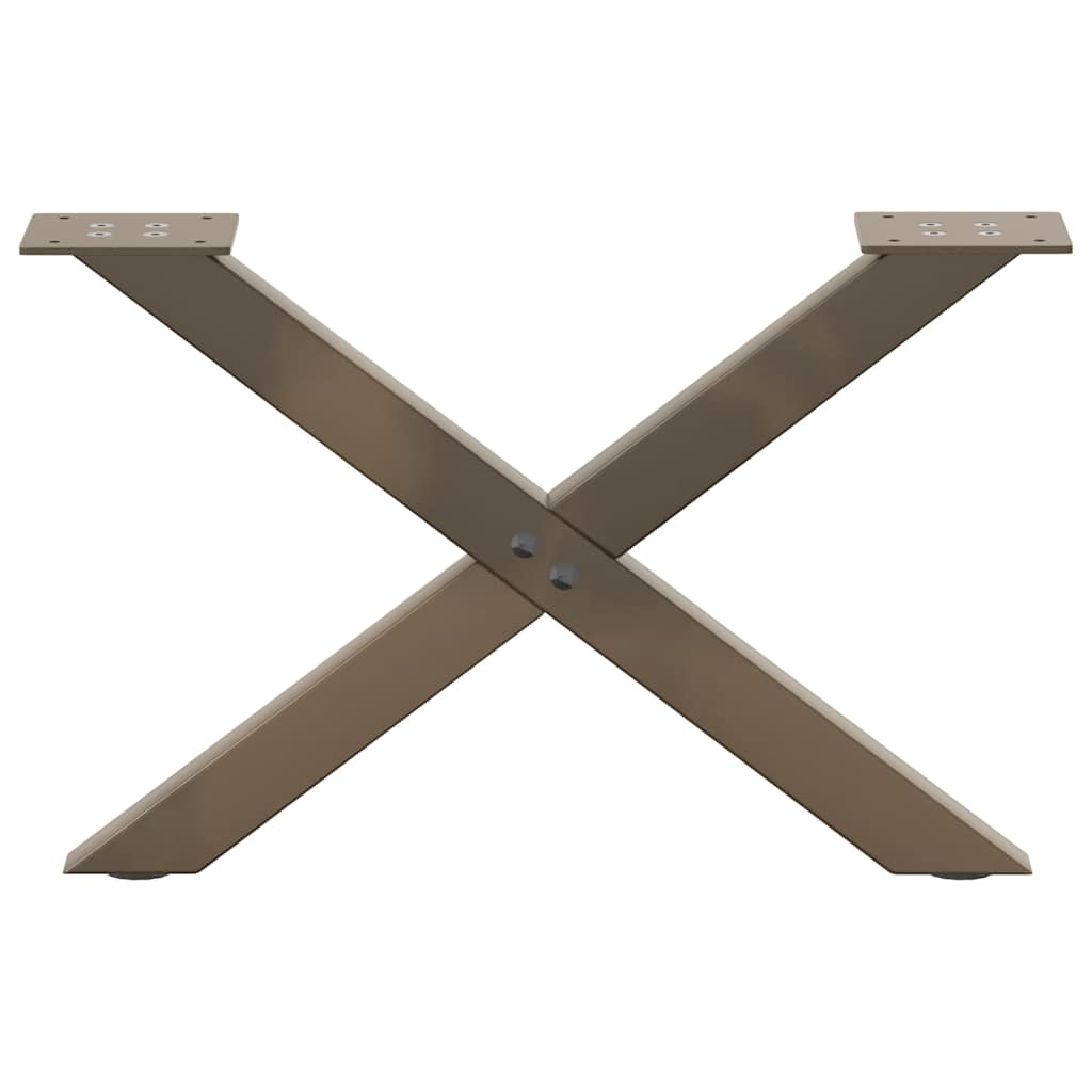 vidaXL Nogi do stolika kawowego w kształcie litery X 2 szt. Naturalna stal 50x(30-31) cm Stal