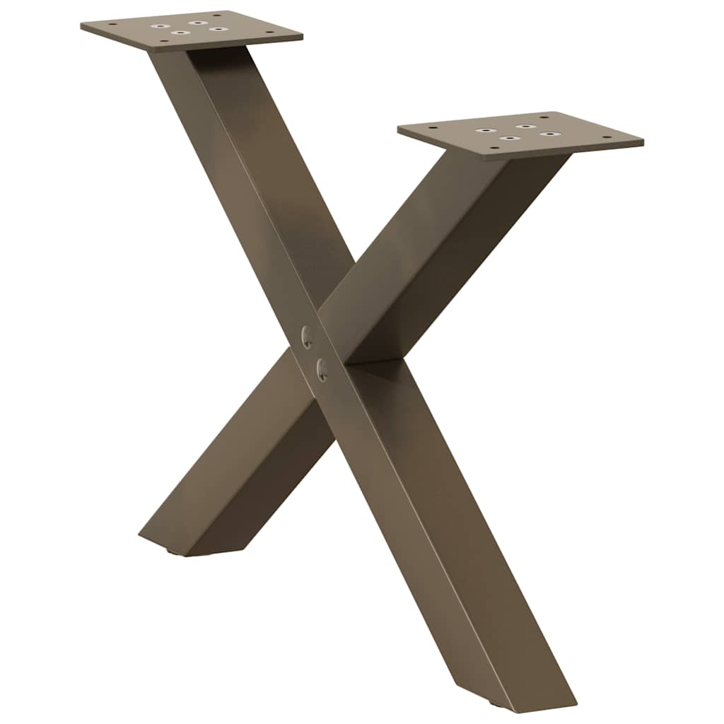 vidaXL Nogi do stolika kawowego w kształcie litery X 2 szt. Naturalna stal 50x(30-31) cm Stal