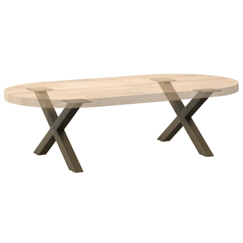 vidaXL Nogi do stolika kawowego w kształcie litery X 2 szt. Naturalna stal 50x(30-31) cm Stal