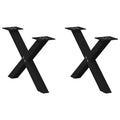 vidaXL Nogi do stolika kawowego w kształcie litery X 2 szt. Czarne 60x(30-31) cm Stal